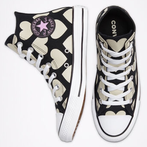 Converse Shoes - New Converse Twisted Hearts CTAS Black